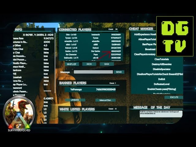 Ark Survival Evolved Cheats Console Commands