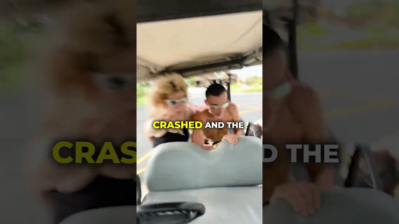 Golf cart driver takes out everyone 😲