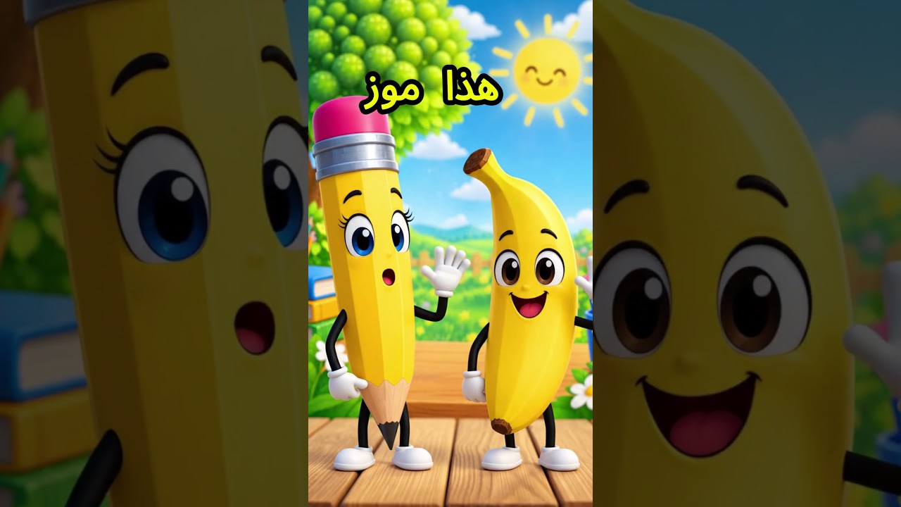 🍓🍌 فراولة وموزة سعيدتان! 😍 تعلّم أسماء الفواكه بالعربية للأطفال #shortsviralvideo