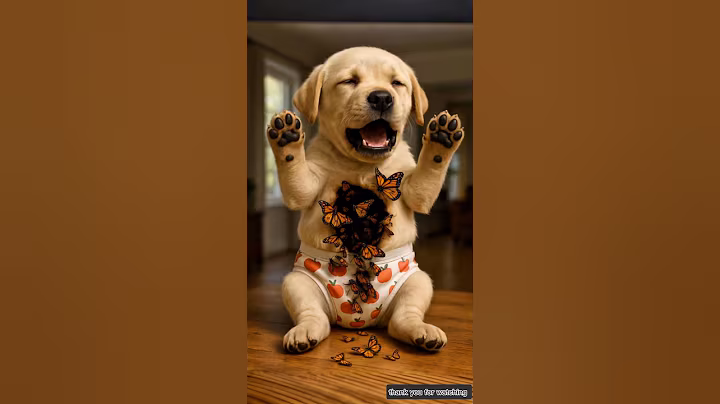 The dog ate butterflies along with fruit jelly cake #shorts #ai #dog #puppy #icecream #cake