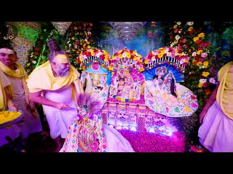 Holi Celebration with Maharaj ji with flowers and colors @BhajanMarg Shri Premanand ji Maharaj.