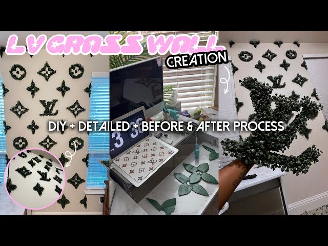 DIY LOUIS VUITTON GRASS WALL #louisvuittonwall #grasswall #diyproject