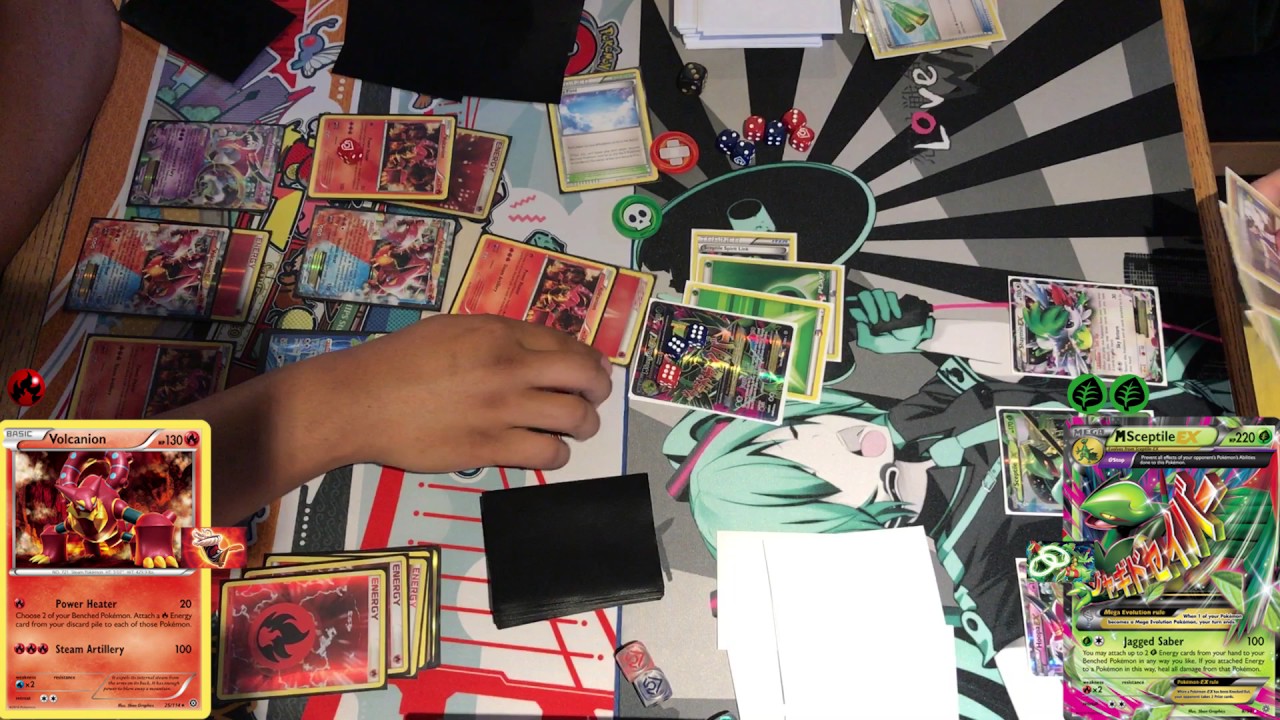 Pokemon Table Top Match | Volcanion VS M Sceptile