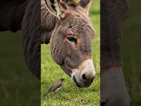 Heartwarming Moment Bird Helps Donkey In Need Animals Donkey Birds Wildlife Healing