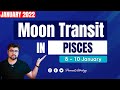 Moon Transit in Pisces || 8 - 10 January || Analysis by Punneit