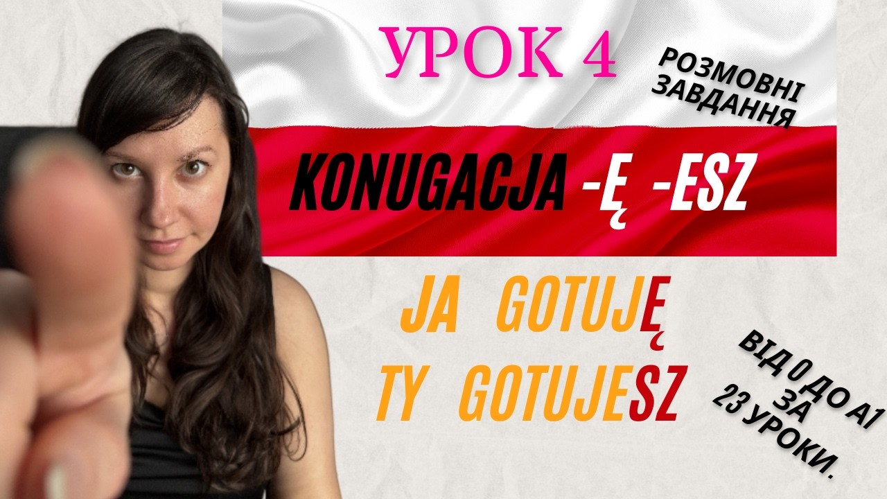 Польська мова з нуля до А1 |Урок 4| Закінчення -Ę/-ESZ.Розмовна практика #вивчаємопольську #впольше