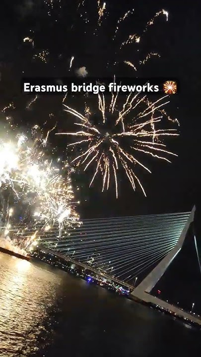 Erasmus bridge fireworks on world port days event 2024 - YouTube