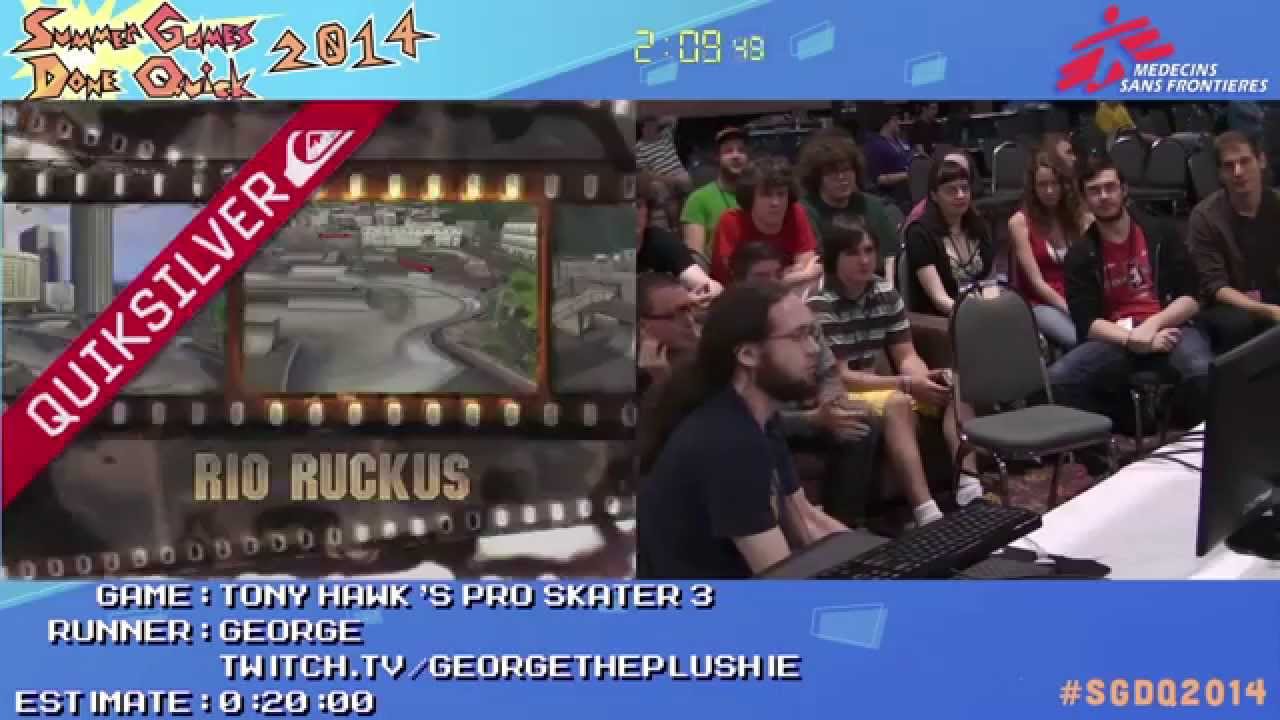 Tony Hawk's Pro Skater 3 by George in 8:54 - SGDQ2014