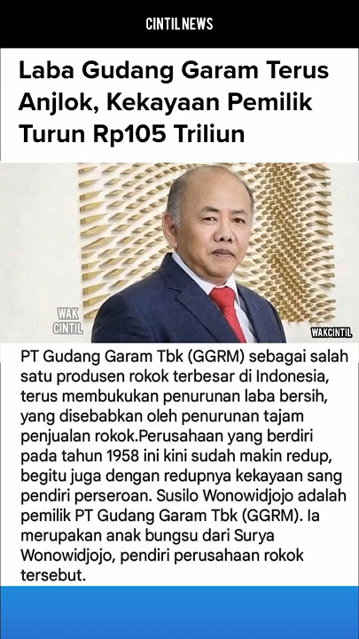 LABA PT GUDANG GARAM TERUS ANJLOK #shortsvideo #trending #pasar #news #viral #video