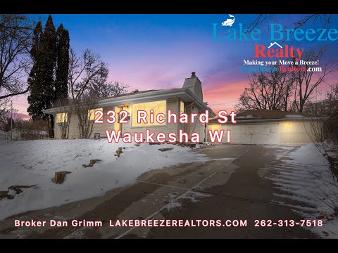 232 Richard St, Waukesha, WI home video tour