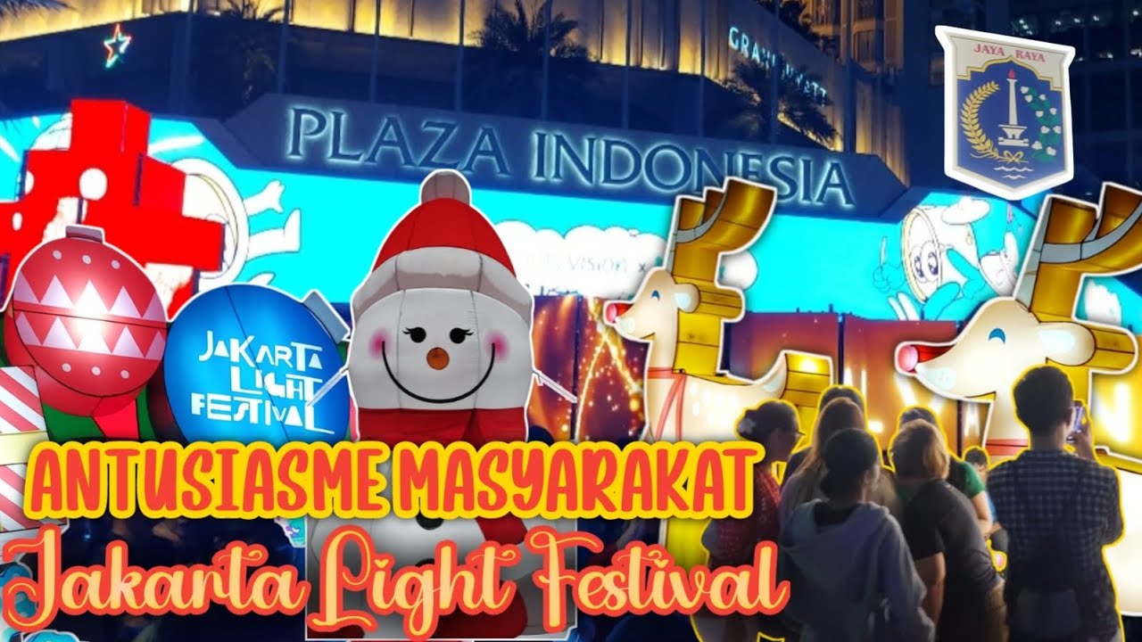 Suasana Jakarta Light Festival Natal 2025 Jalan M.H. Thamrin Bundaran HI Jakarta Pusat