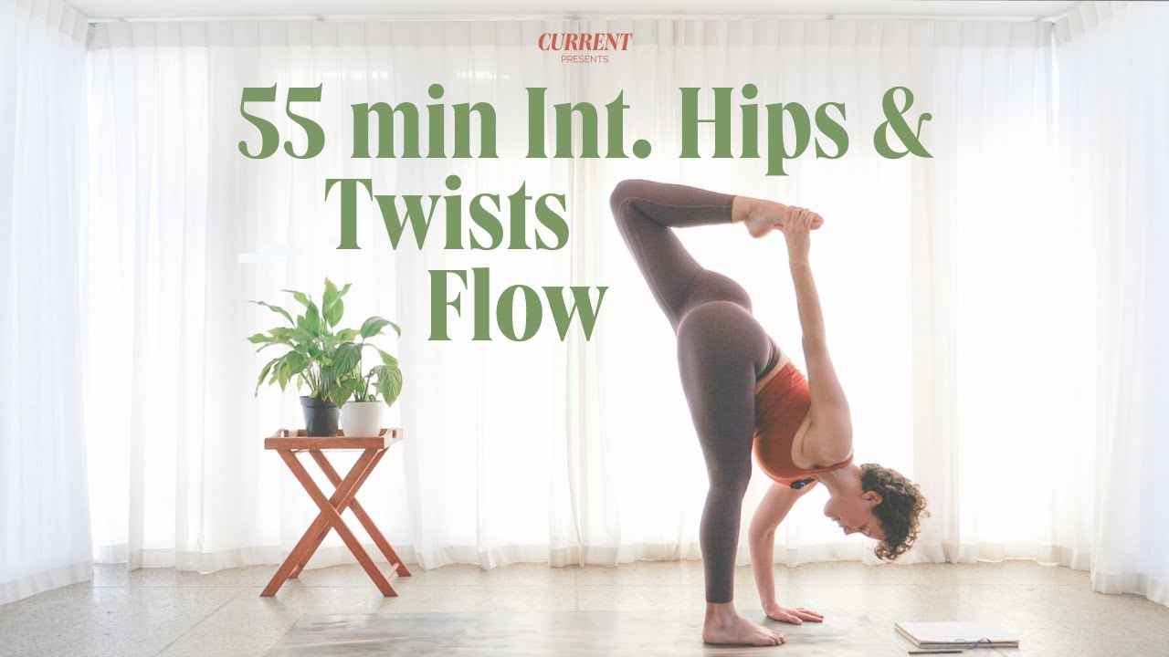 55 Minute Intermediate Lower Body + Twists Vinyasa Flow- Working into Baby Grasshopper