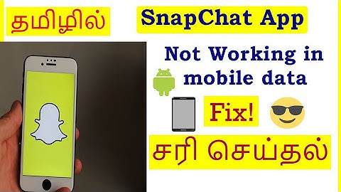 How to Fix Snapchat App Not Working in Mobile Data Tamil | VividTech