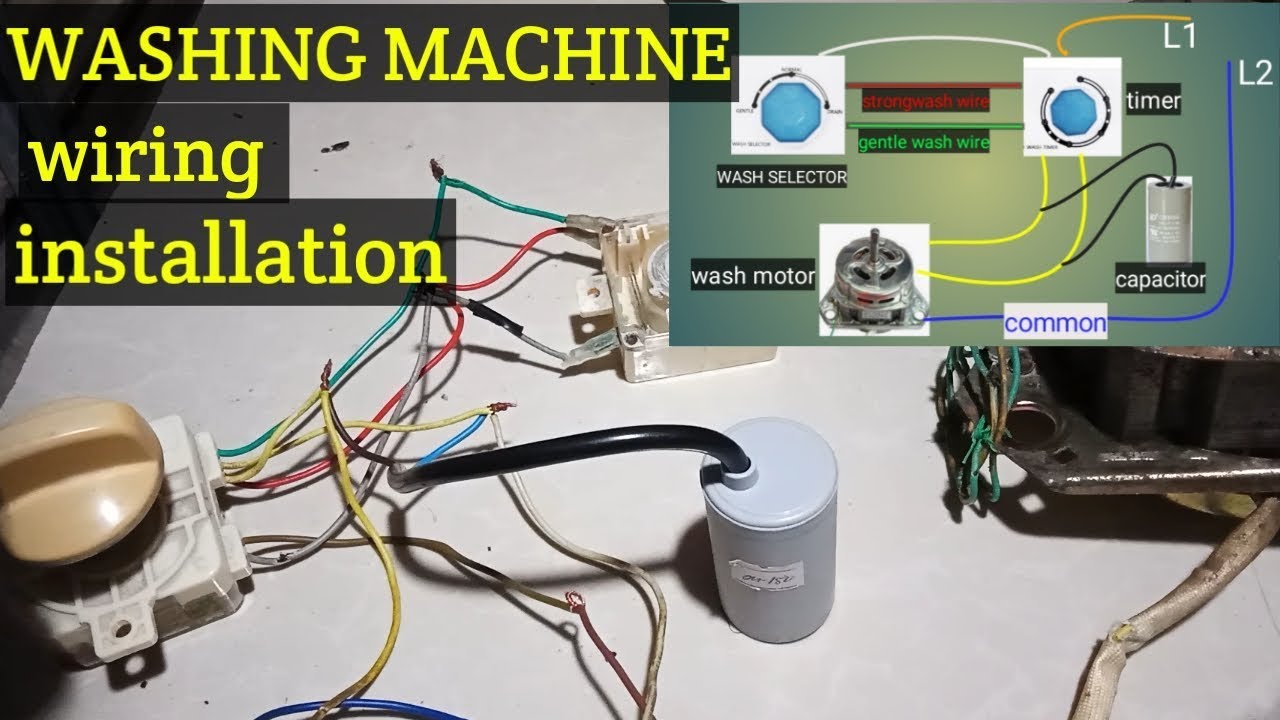 WASHING MACHINE wiring installation - YouTube
