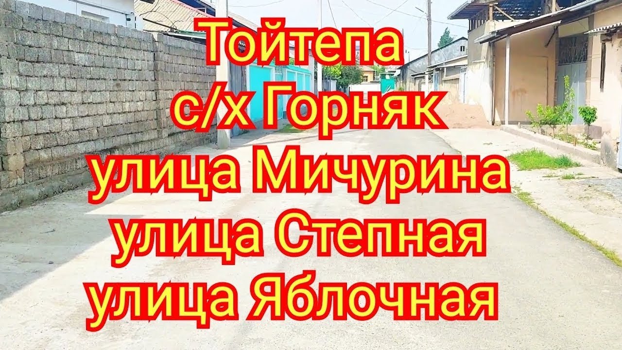 Тойтепа Нурафшон  с/х Горняк улица Мичурина улица Степная улица Яблочная