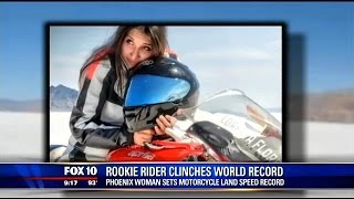 Phoenix woman sets motorcycle land speed record