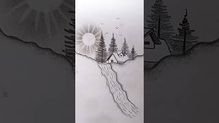 Waterfall Sketching | Easy Nature Pencil Drawing Tutorial for Beginners ✏️🏞️