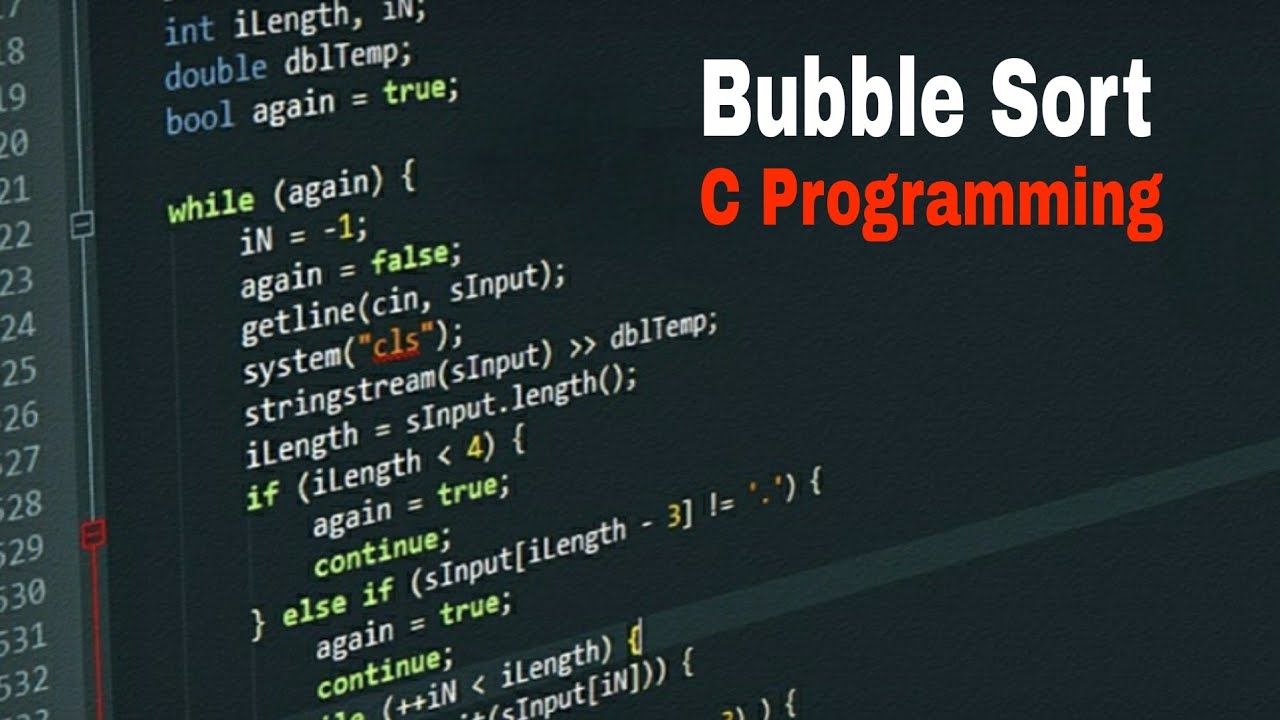 Bubble sort program in C with explanation - Quescol