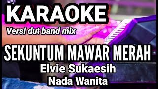 SEKUNTUM MAWAR MERAH - Elvie Sukaesih | Karaoke dut band mix nada wanita | Lirik