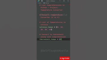 List Comprehensions in Python   Project Temperature Converter #coding #code #programming