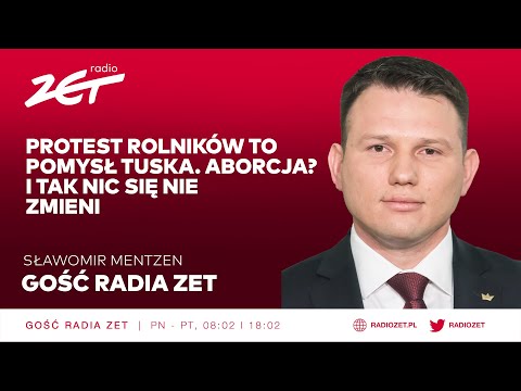 Sławomir Mentzen: Protest rolników to pomysł Tuska. Aborcja? I tak nic się nie zmieni