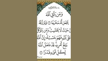 ومن يتق الله يجعل له مخرجا و يرزقه من حيث لا يحتسب # إن الله بالغ امره #القران الكريم