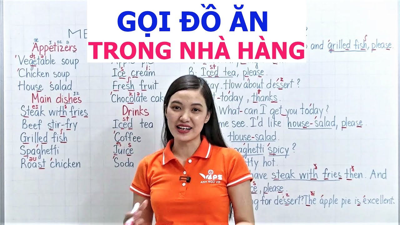 GỌI ĐỒ ĂN TRONG NHÀ HÀNG - youtube