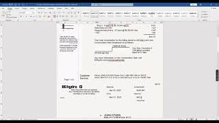 Canada BC Hydro utility bill template in Word and PDF formtas, 2 pages