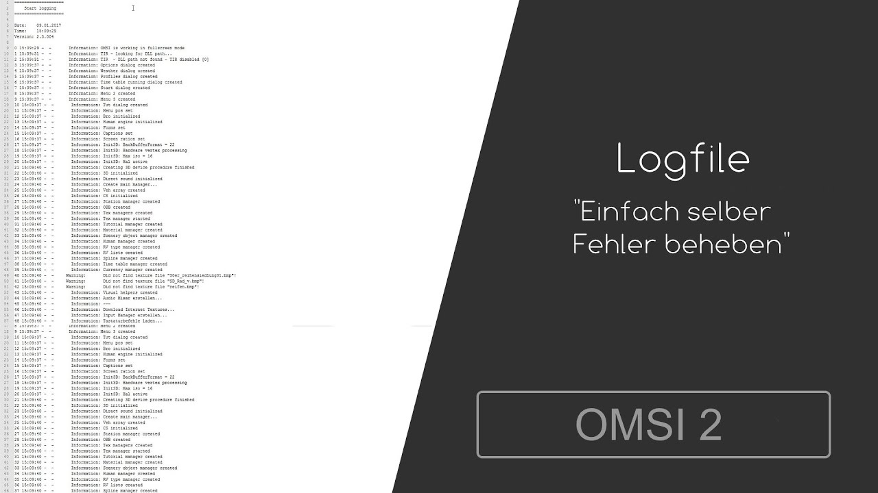 [Tutorial/German] Omsi 2 Logfile - Einfach Fehler selbst beheben
