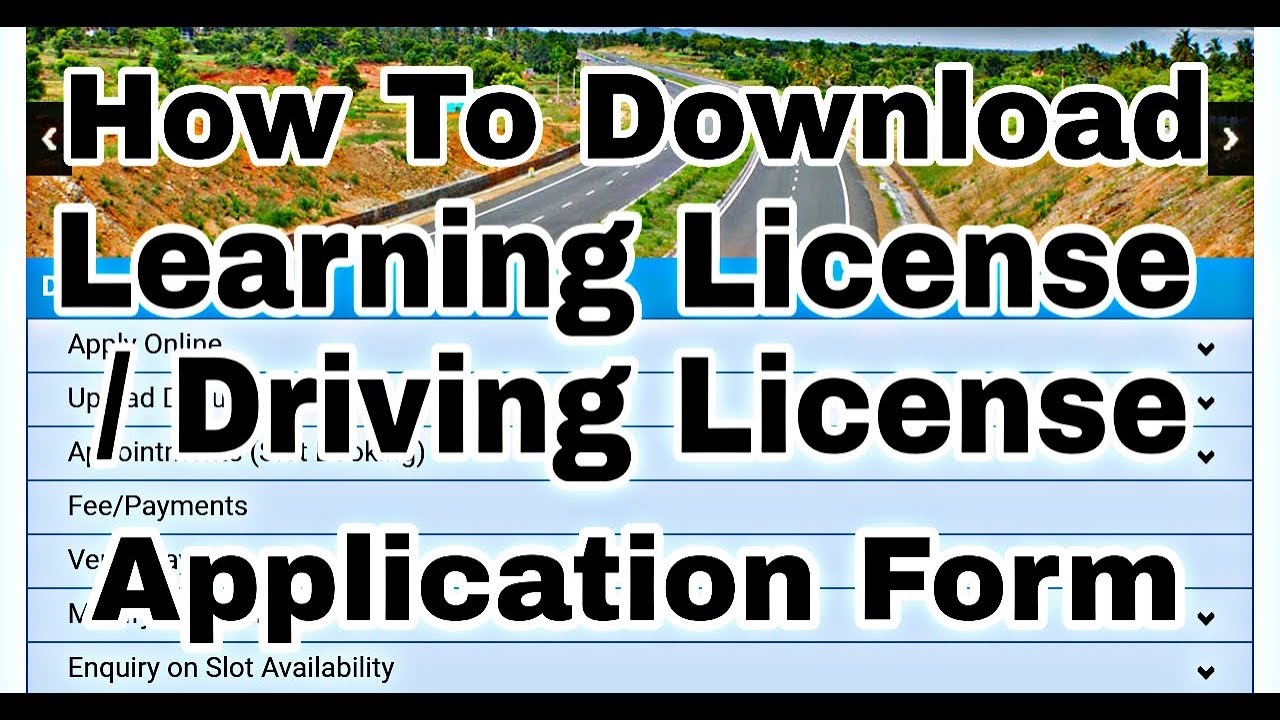 How to download learning license / driving license application form and