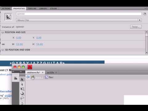 Building a Basic Flash Site Part 4- Content - Spinning, Flying Object