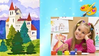 Как нарисовать замок, paint a castle