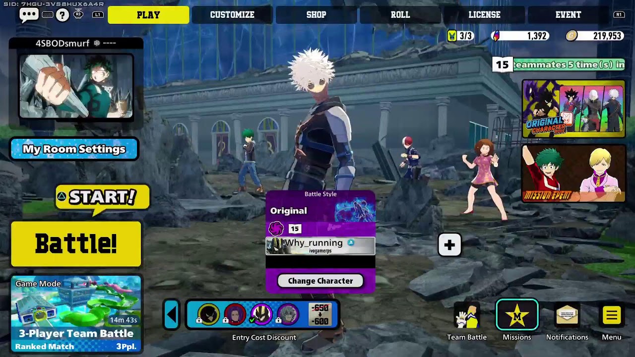 Live de my hero rumble⚡