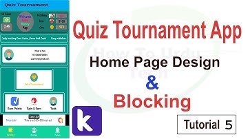Quiz Tournament &  Earning App Home Page in Kodular tutorial 5