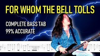 Video thumbnail of "For Whom the Bell Tolls bass tab (with FULL intro)"