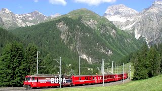 Bergün to Preda, Albula Railway climbs 400m toward Albula Pass with Loop Tunnels, Swiss