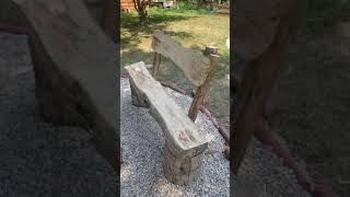 Beautiful Log Bench - How To Make #shorts
