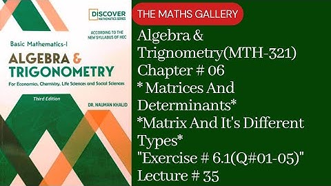 Basic Mathematics-1 | Algebra & Trigonometry(MTH-321) by Dr. Noman Khalid | Unit # 06 | Lecture # 35