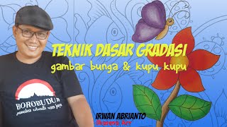 Mewarnai Bunga dan Kupu-Kupu Dengan Teknik Gradasi Menggunakan Krayon (dikirim gambar yang di video)