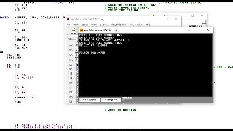 Logical Calculator in Assembly Language x8086