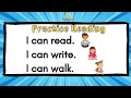 I can sentences for kids  practice reading sentences with i can