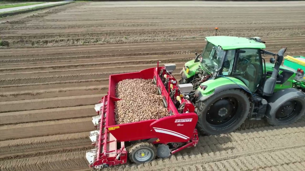 Aratura, preparazione terreno e semina patate.
