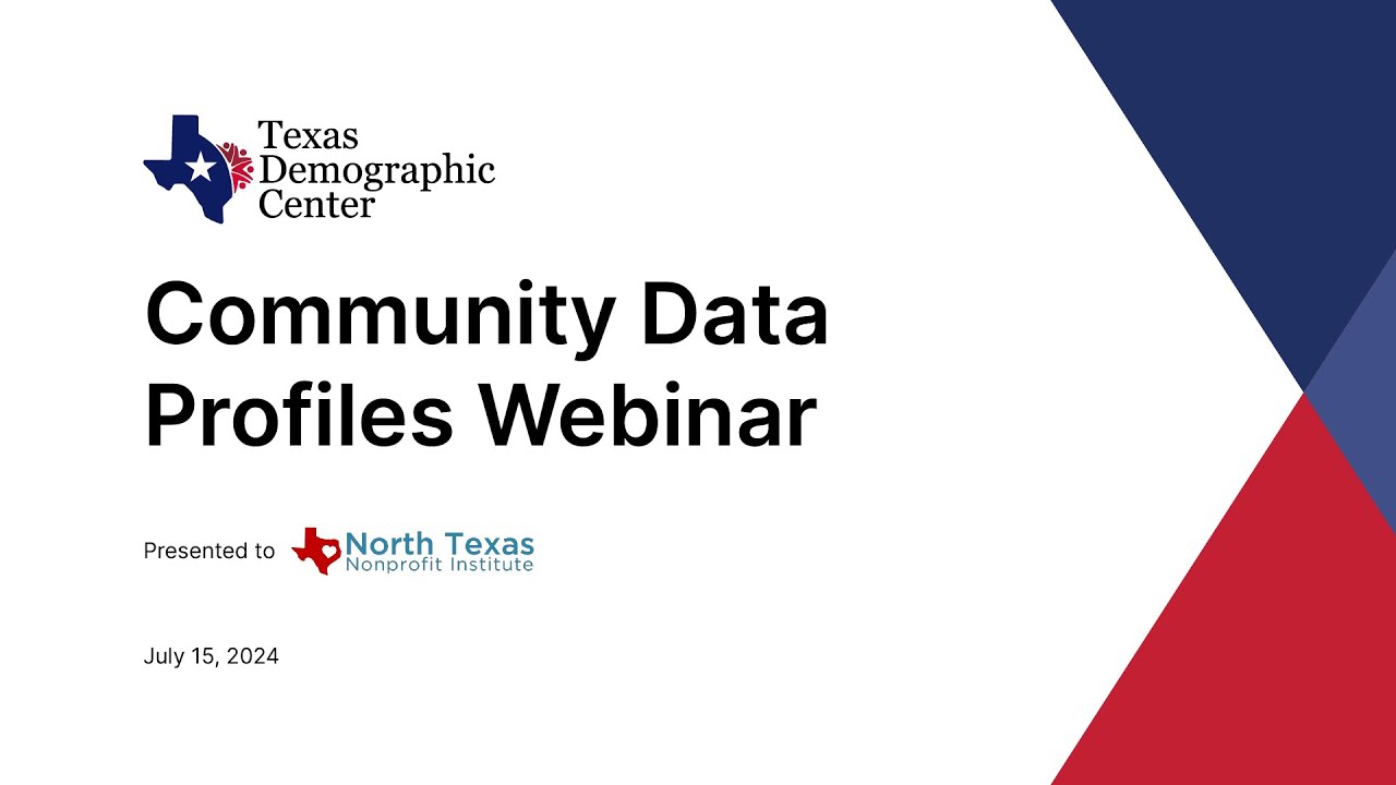 Community Data Profiles Webinar - YouTube