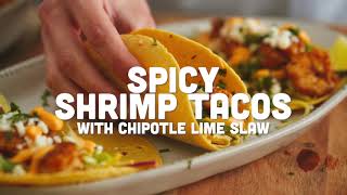 Spicy Shrimp Tacos with Chipotle Lime Slaw