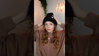 Curly hair beanie hairstyles | Day 4/7✅ #curlyhairstyles #curlybraids #curlyhairtips