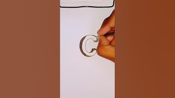 3D drawing letter C #viral #draw #3d #art #calligraphy