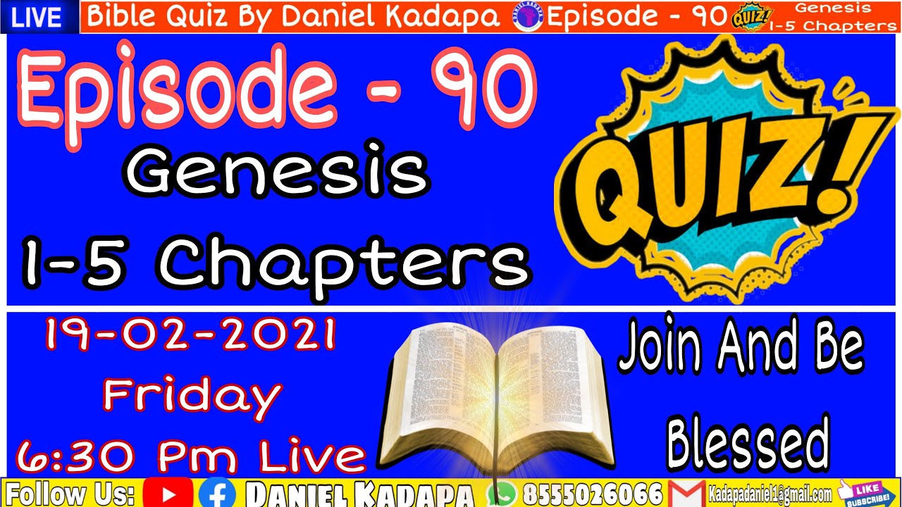 Genesis Bible Quiz Chapter 1 5 Printable