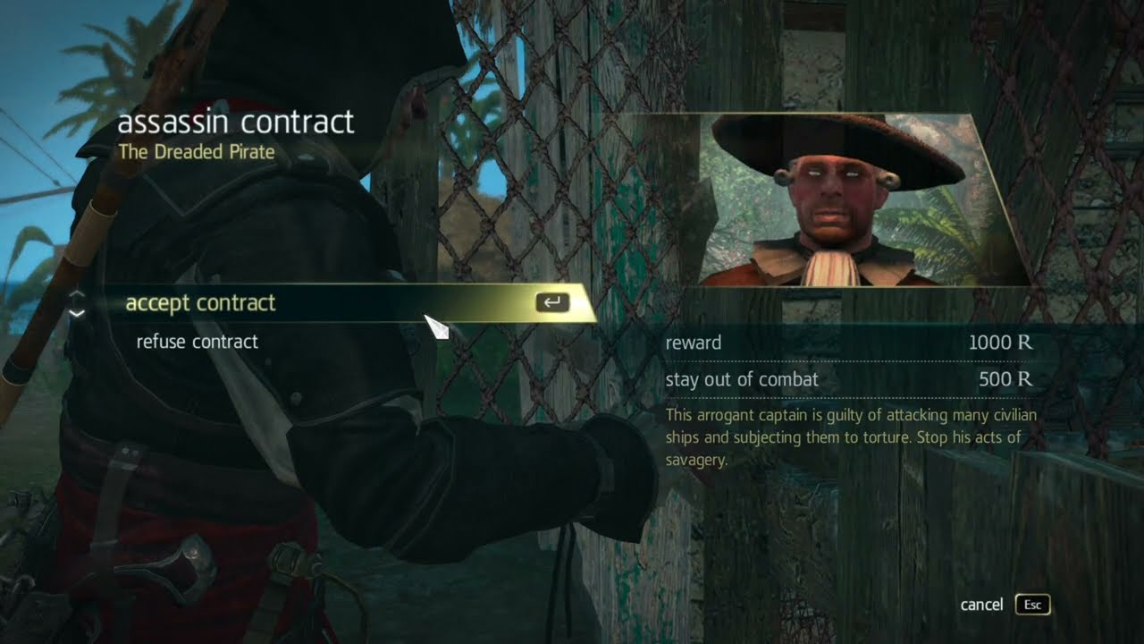 Assassin's Creed 4 Black Flag - The Dreaded Pirate Assassin Contract Gameplay
