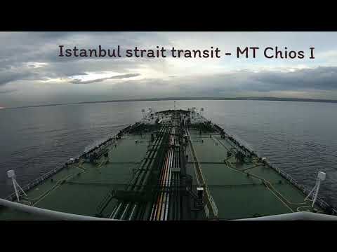 Ship passing Istanbul strait -Time Lapse