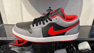 Air Jordan 1 Low (Black/Cement Grey/White/Fire Red) - Style Code: 553558-060